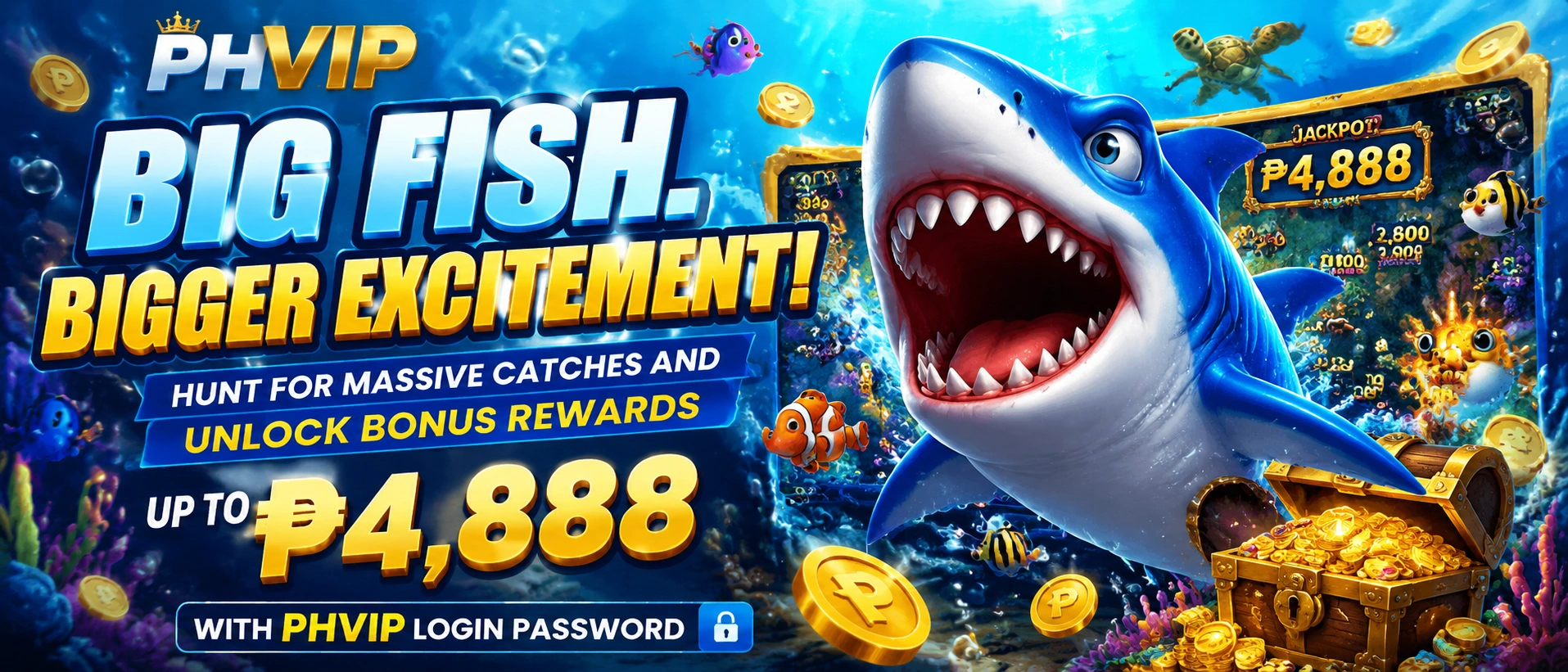 Fishing game action visual