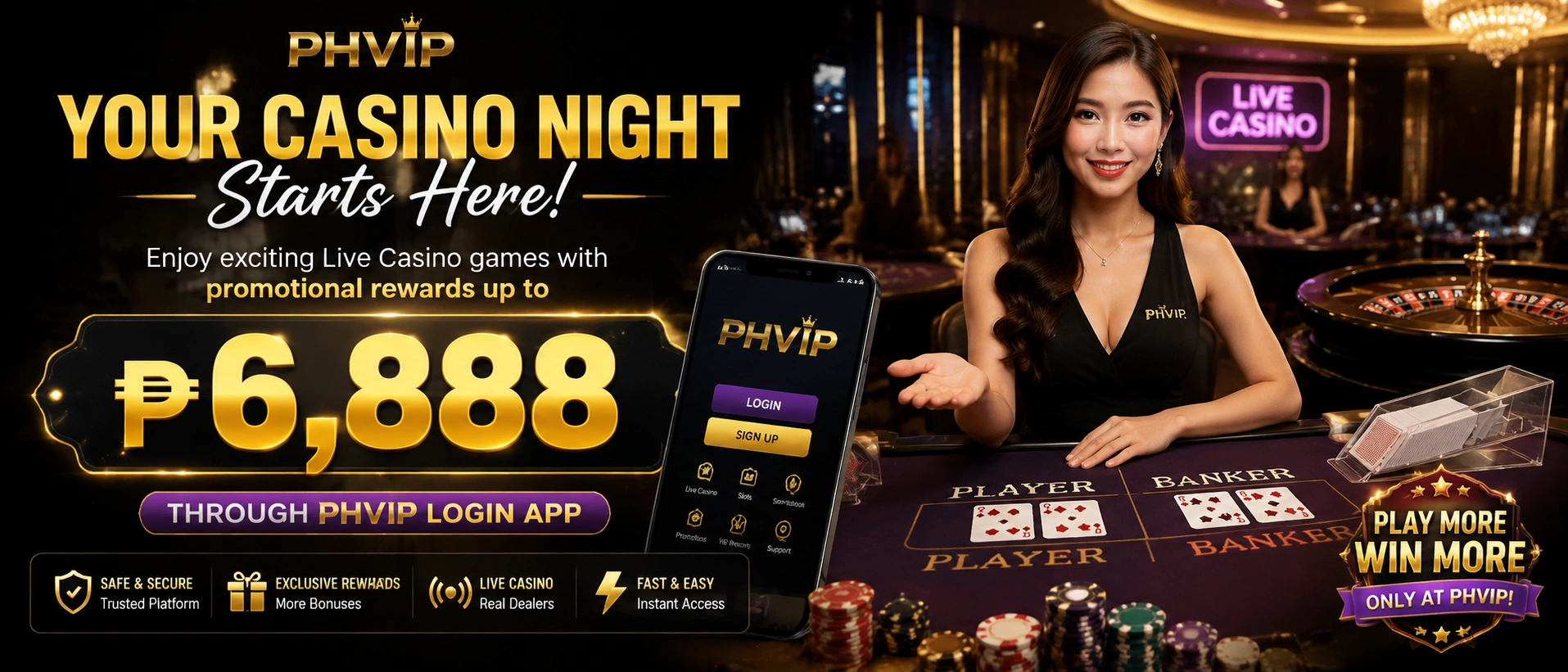 Live casino visual from PHVIP